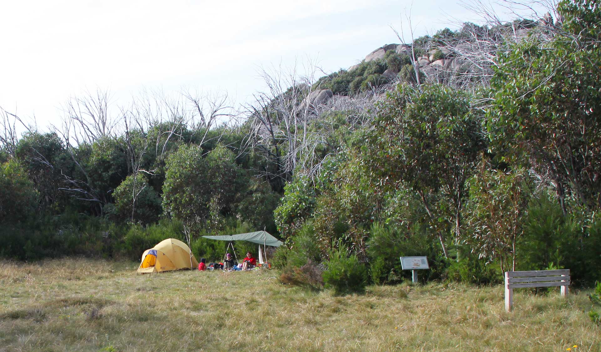 Remote hikein camping