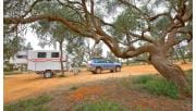 A camper trailer in the Murray Sunset National Park. 