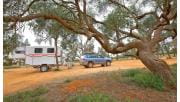 A camper trailer in the Murray Sunset National Park.