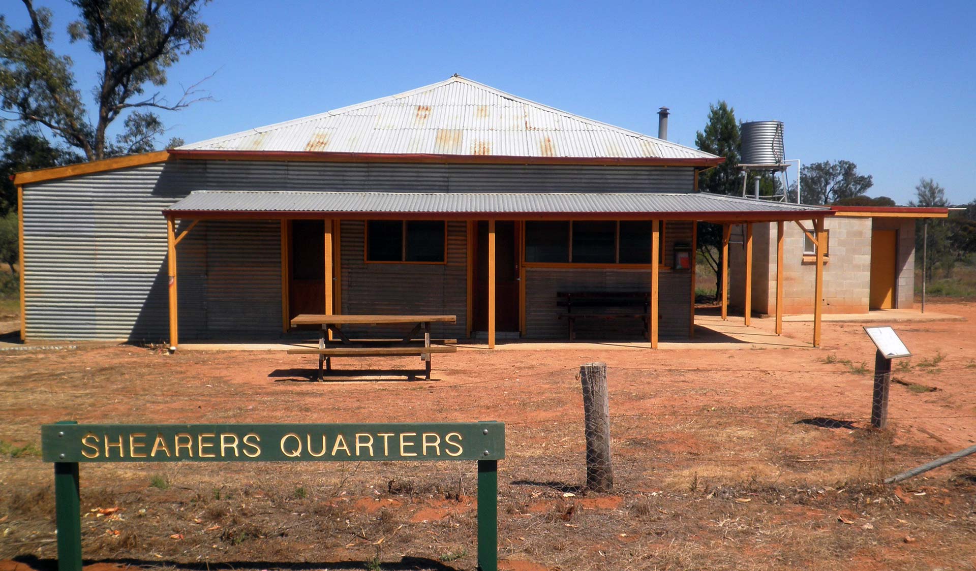 Shearers Quarters - an historic self-contained four bedroom cottage in the middle of the Murray Sunset National Park.