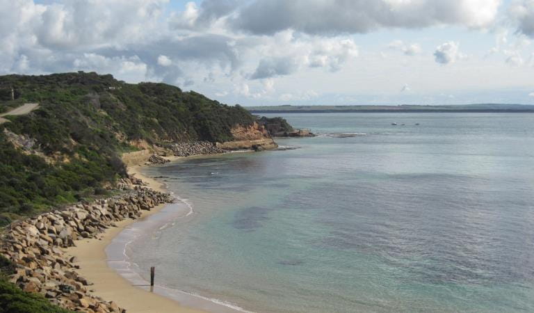 The Heads of Port Phillip taken from Point Nepean National Park. 
