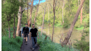 Two friends walking in Warrandyte State Park