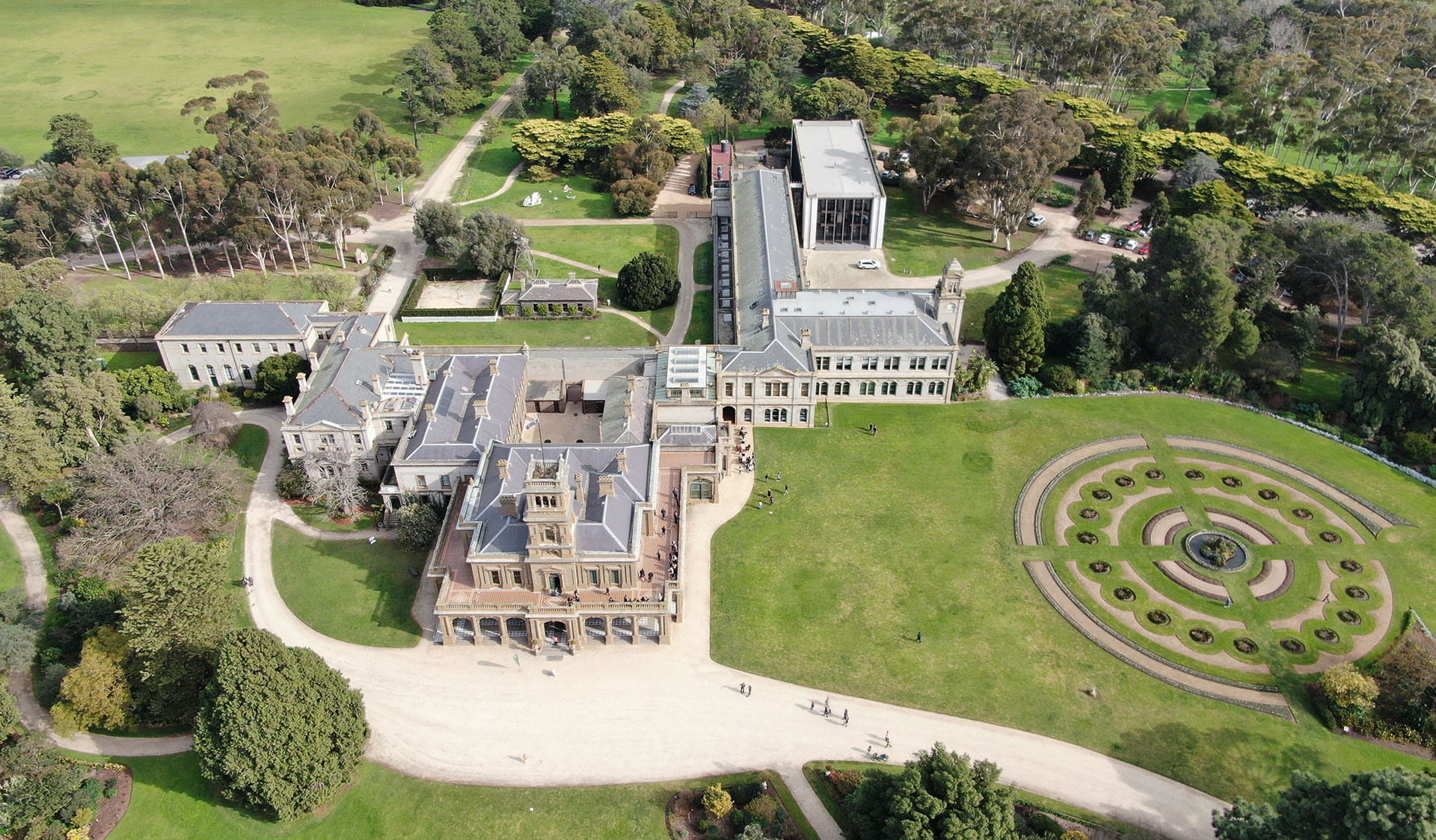 Overview of Werribee Park Mansion.