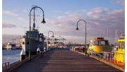 HMAS Castlemaine at Gem Pier in Williamstown at Sunset