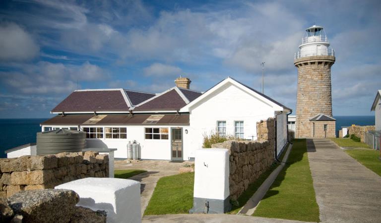 The lighthouse keeper's cottage and lighthouse at Wilsons Promontory National Park.