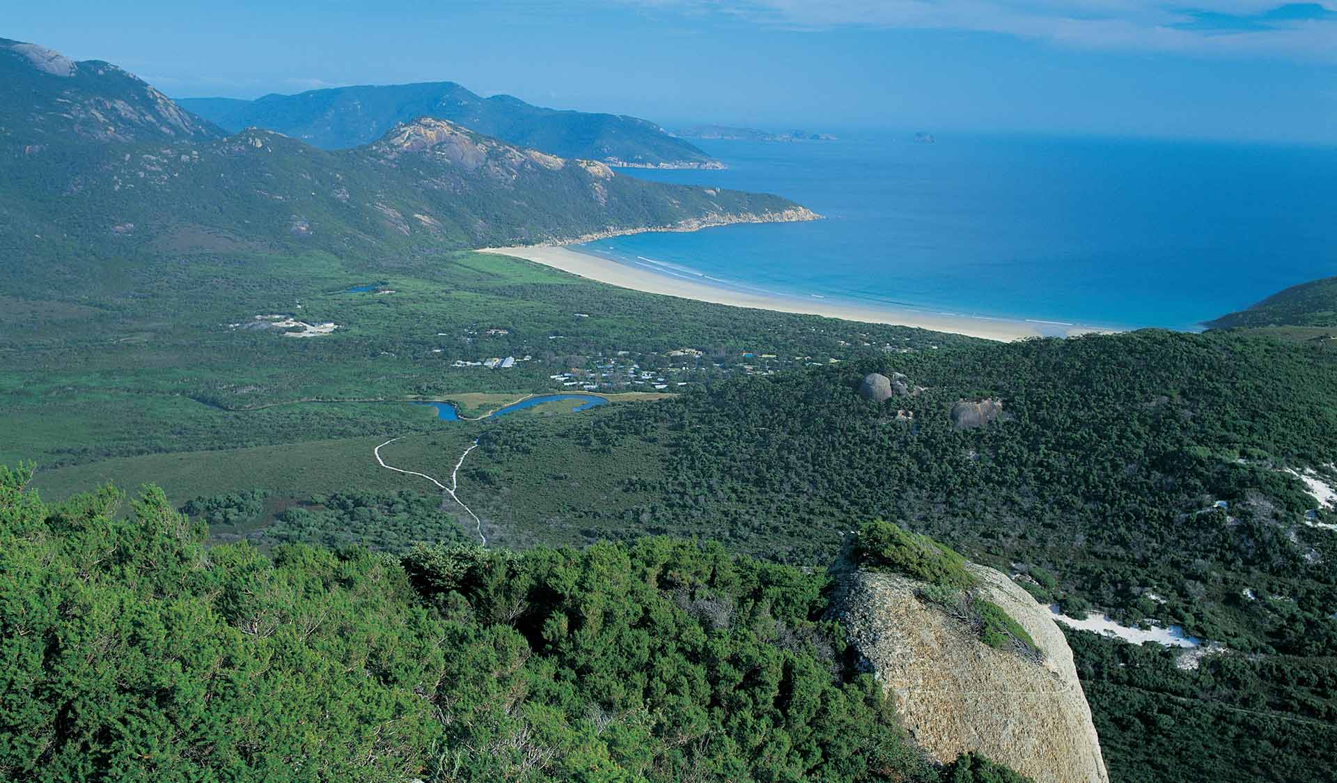 The view from the top of Mt Bishop in Wilsons Promontory National Park.