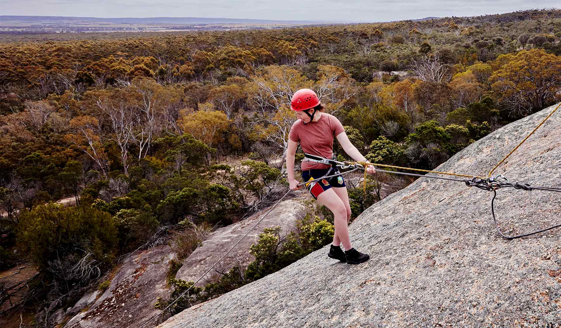 Rock climbing and abseiling