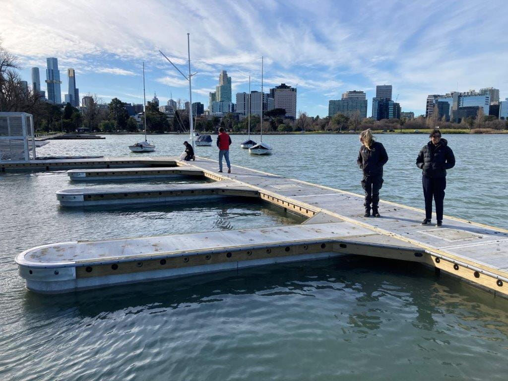 Floating pontoons installed at Albert Park Sailing Precinct