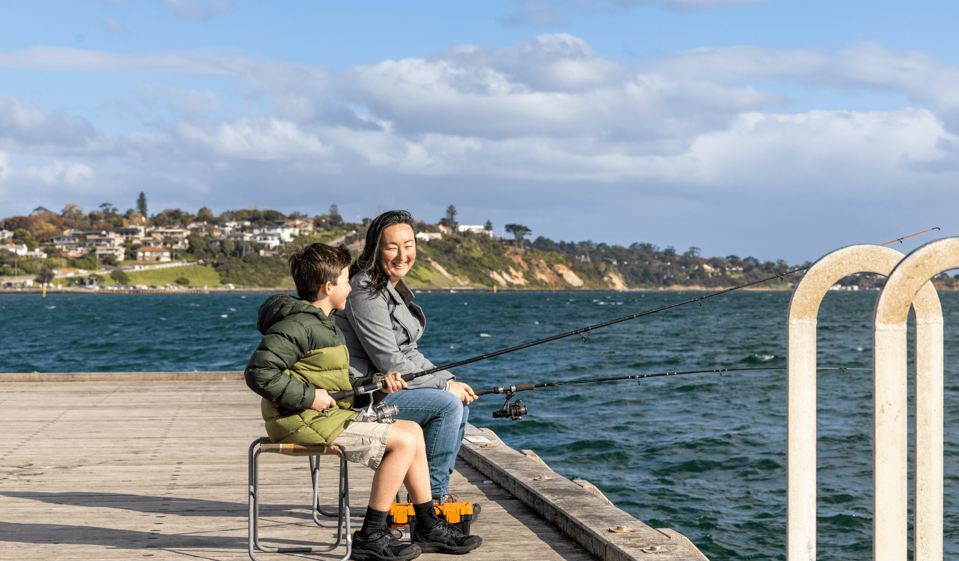 Fishing with the family at Frankston Pier