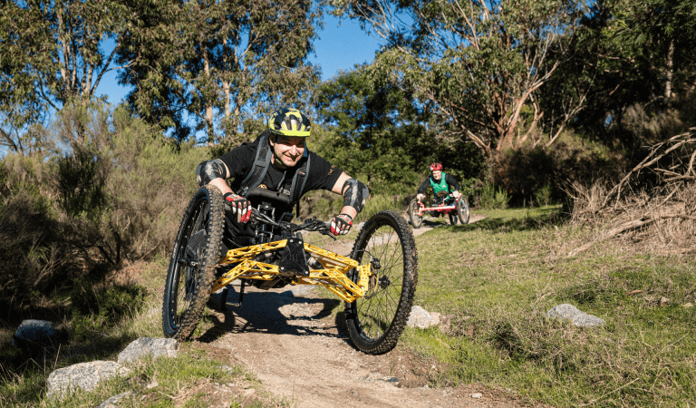 Mountain bike riders at Lysterfield Park