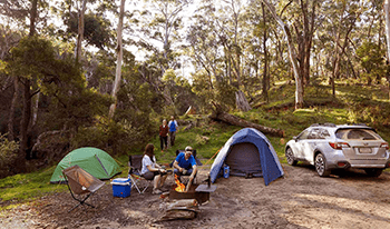 Friends camping at Lerderderg Campground at Lerderderg State Park